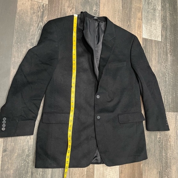 Jos A Bank Mens Camel Hair Blazer 44R Solid Black Jacket Sport Coat $450 - Picture 5 of 11